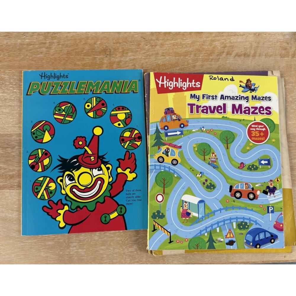 Highlights Kids Activity Books Lot Puzzlemania Travel Mazes 35+ Puzzles Unmarked